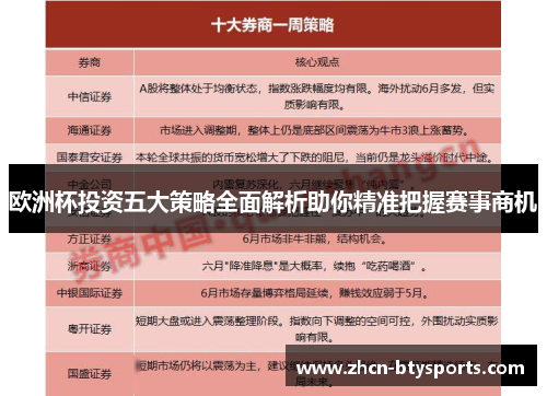 欧洲杯投资五大策略全面解析助你精准把握赛事商机